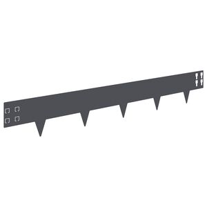 vidaXL Bordure de Pelouse 10 pcs 100 x 15 cm Acier Anthracite