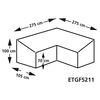 Eurotrail Housse de meubles en L 275x275x100/70 cm Gris