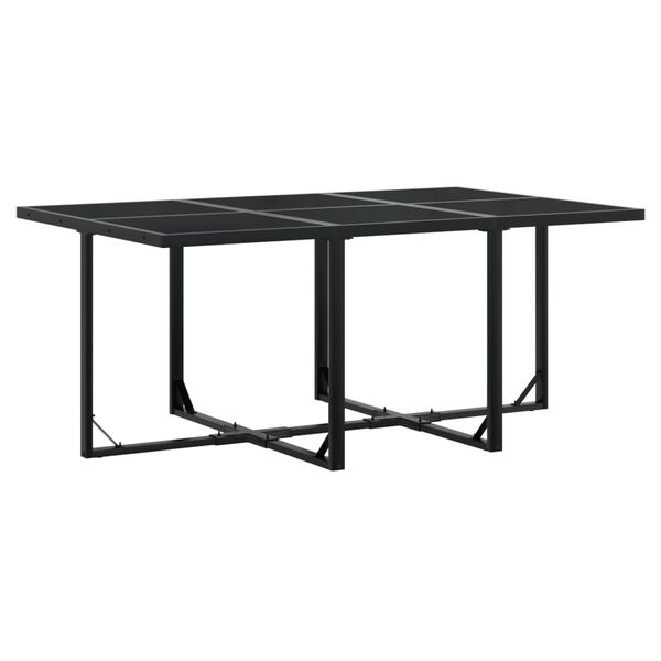 vidaXL Ensemble &agrave; manger de jardin 11 pcs coussins noir r&eacute;sine tress&eacute;e