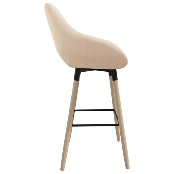 vidaXL Tabouret de bar Cr&egrave;me Tissu