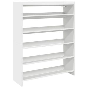 vidaXL &Eacute;tag&egrave;re &agrave; chaussures blanc 80x25x100 cm bois d'ing&eacute;nierie