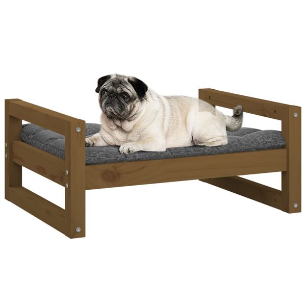 vidaXL Lit pour chien Marron miel 65,5x50,5x28 cm Bois de pin solide