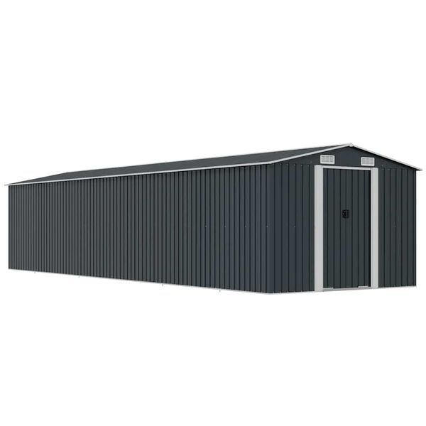 vidaXL Abri de jardin Anthracite 257x779x181 cm Acier galvanis&eacute;