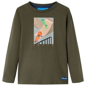 vidaXL T-shirt enfants &agrave; manches longues kaki 104