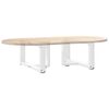 vidaXL Pieds de table basse en T, 2 pi&egrave;ces, blanc, 60 x 25 x (30-31) cm, acier