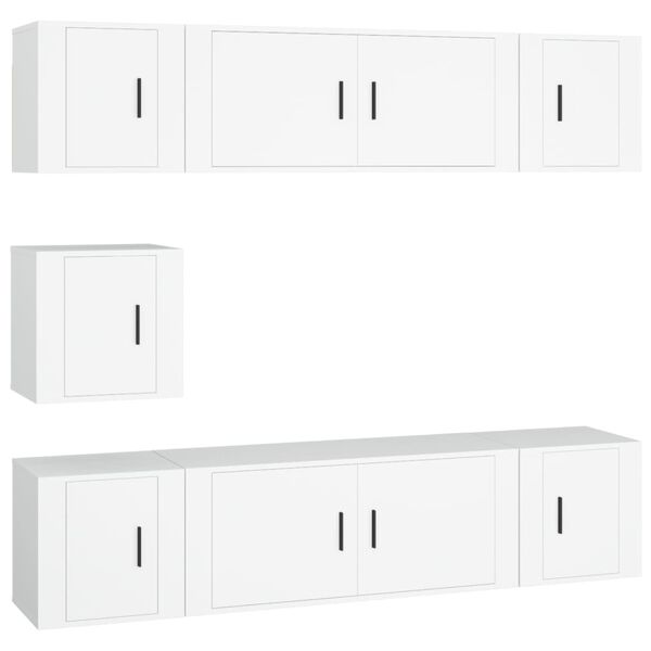 vidaXL Ensemble de meubles TV 7 pcs Blanc Bois d'ing&eacute;nierie
