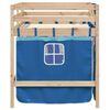 vidaXL Lit mezzanine enfants avec rideaux sans matelas bleu 90x190 cm