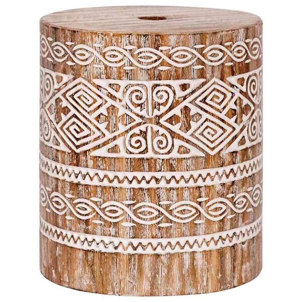 vidaXL Pied de parasol Blanc lav&eacute; &Oslash;34 x 40 cm Bois Massif