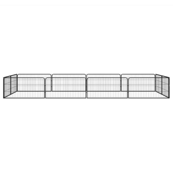vidaXL Parc pour chien 12panneaux Noir 100x50cm Acier enduit de poudre