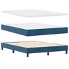 vidaXL Lit &agrave; ressort LED avec matelas Bleu fonc&eacute; 140 x 190 cm Velours