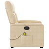 vidaXL Fauteuil inclinable de massage cr&egrave;me tissu microfibre