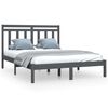 vidaXL Cadre de lit sans matelas gris 120x200 cm bois massif