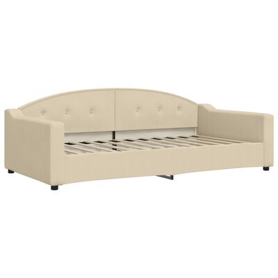 vidaXL Lit de jour avec matelas crème 100x200 cm tissu