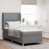 vidaXL Lit &agrave; ressorts avec matelas gris fonc&eacute; 90x190 cm Gris clair