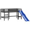 vidaXL Lit mezzanine enfants et tour sans matelas blanc noir 80x200cm