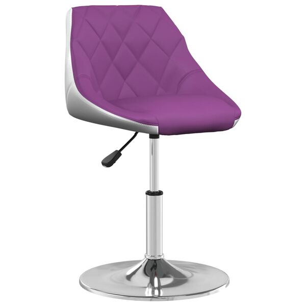 vidaXL Chaises &agrave; manger pivotantes lot de 2 violet et blanc similicuir