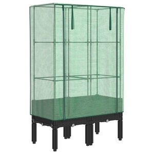 vidaXL Jardini&egrave;re sur&eacute;lev&eacute;e avec housse aspect rotin 80x40x140 cm