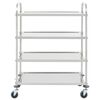 vidaXL Chariot de cuisine &agrave; 4 niveaux 107x55x125 cm Acier inoxydable