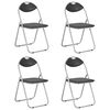 vidaXL Chaises pliantes 4 pi&egrave;ces en similicuir noir
