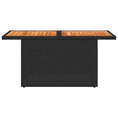 vidaXL Table de jardin noir 100x55x73 cm résine tressée et bois acacia