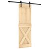 vidaXL Porte coulissante Naturel et noir 70 x 210 cm