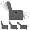 vidaXL Fauteuil inclinable de massage en tissu gris fonc&eacute;