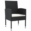 vidaXL Ensemble &agrave; manger de jardin 5 pcs noir r&eacute;sine tress&eacute;e et acier