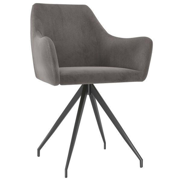 vidaXL Chaises &agrave; manger lot de 2 Gris fonc&eacute; Velours