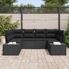 vidaXL Ensemble de canap&eacute; de jardin avec coussin 6 pcs Noir polyrotin