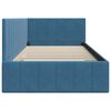 vidaXL Cadre de lit d'angle Bleu 100 cm x 200 cm Velours
