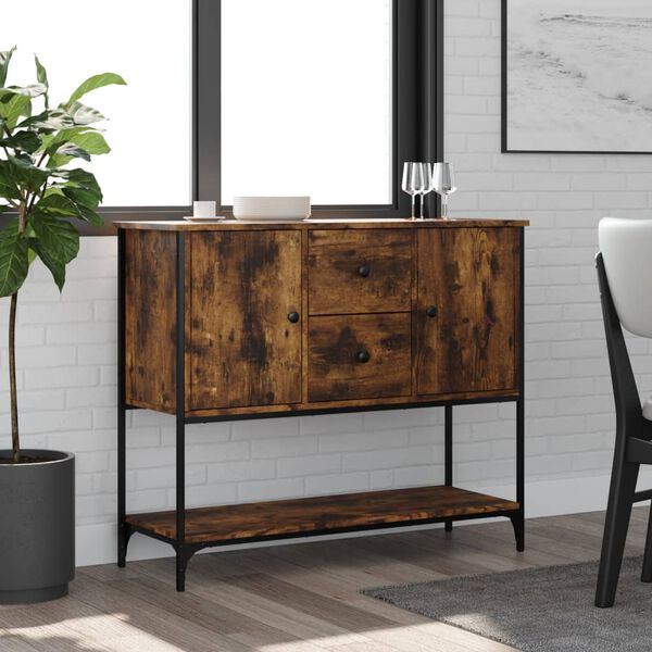 vidaXL Buffet chêne fumé 100x36x85 cm bois d'ingénierie