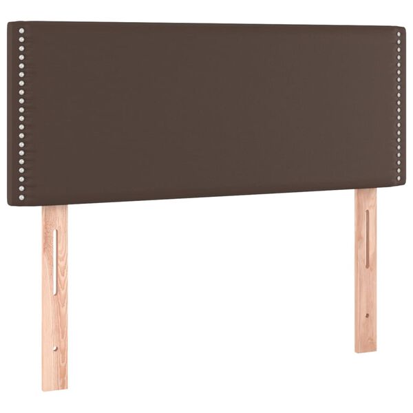 vidaXL T&ecirc;te de lit &agrave; LED Marron 90x5x78/88 cm Similicuir