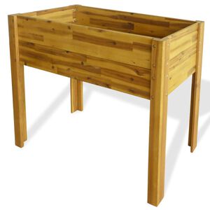 vidaXL Lit sur&eacute;lev&eacute; de jardin Bois massif d'acacia