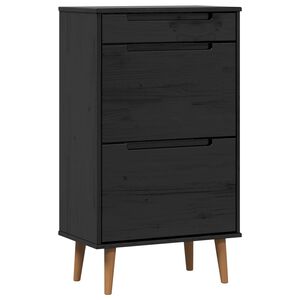vidaXL Cabinet &agrave; chaussures MOLDE 59,5 x 35 x 103 cm Noir