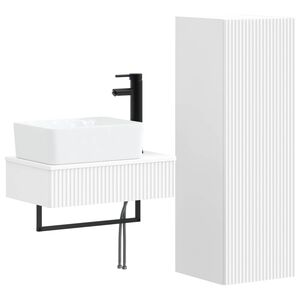 vidaXL Ensemble de mobilier de salle de bain 2 pc Blanc