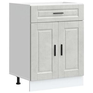 vidaXL Armoire de cuisine Porto gris b&eacute;ton bois d'ing&eacute;nierie