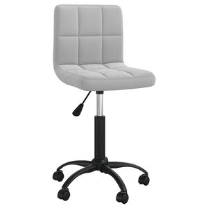 vidaXL Chaise pivotante de bureau Gris clair Velours