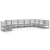 vidaXL Salon de jardin 8 pcs gris bois de pin massif