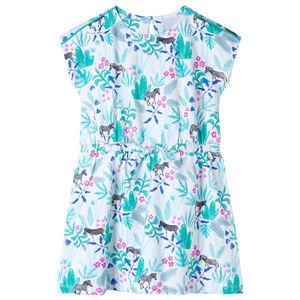 Robe pour enfants &eacute;cru et menthe fonc&eacute; 92