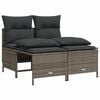 vidaXL Salon de jardin 5 pcs avec coussins gris r&eacute;sine tress&eacute;e