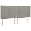 vidaXL T&ecirc;te de lit &agrave; LED Gris clair 183x16x118/128 cm Velours