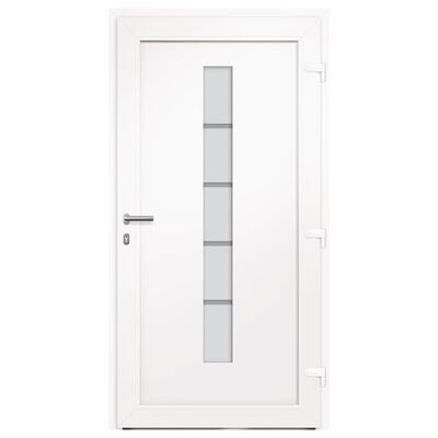 vidaXL Porte d'entrée Aluminium et PVC Blanc 100x210 cm