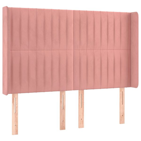 vidaXL T&ecirc;te de lit &agrave; LED Rose 147x16x118/128 cm Velours