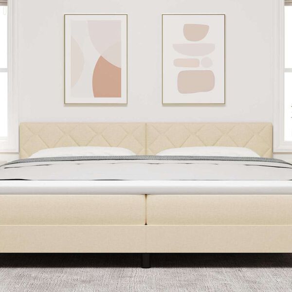 vidaXL T&ecirc;te de lit Cr&egrave;me 200 cm tissu
