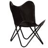 vidaXL Chaises papillon lot de 2 noir taille d'enfants cuir v&eacute;ritable