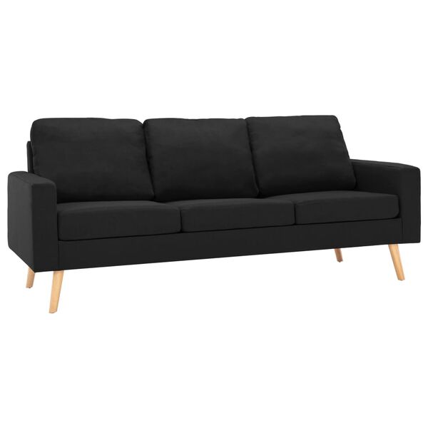vidaXL Canap&eacute; &agrave; 3 places Noir Tissu