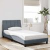 vidaXL Cadre de lit sans matelas Hanko gris fonc&eacute; 100x203 cm velours