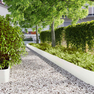 vidaXL Bordure de Pelouse 20 pc 25 x 103 cm Acier lamin&eacute; &agrave; froid Blanc
