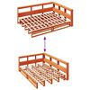 vidaXL Lit biblioth&egrave;que sans matelas cire marron 135x190 cm pin massif