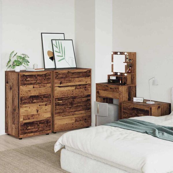 vidaXL Armoires de rangement 2 pcs Bois Ancien 60 x 48 x 105 cm